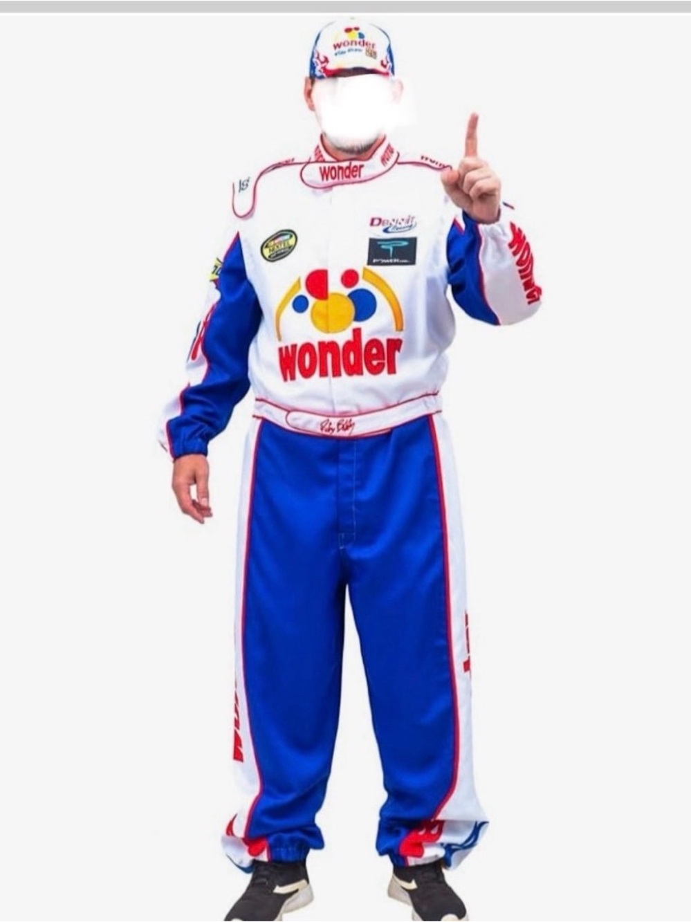 Adult Unisex Ricky Bobby Driver Deluxe Jumpsuit Hat Full Set